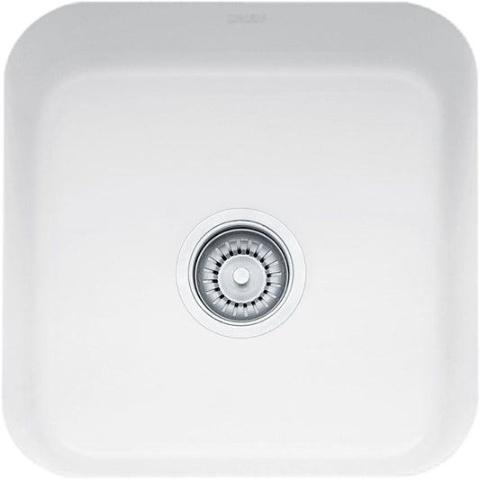 Cisterna 17.5" Fireclay Single Basin Undermount Kitchen Sink in White