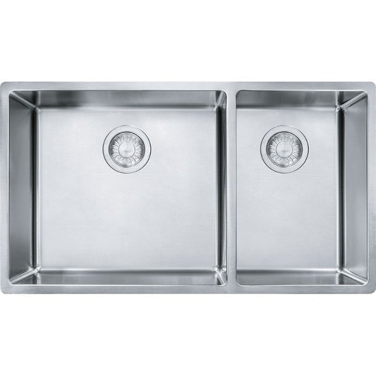 Cube 31.56" x 17.75" Stainless Steel Double Basin Kitchen Sink