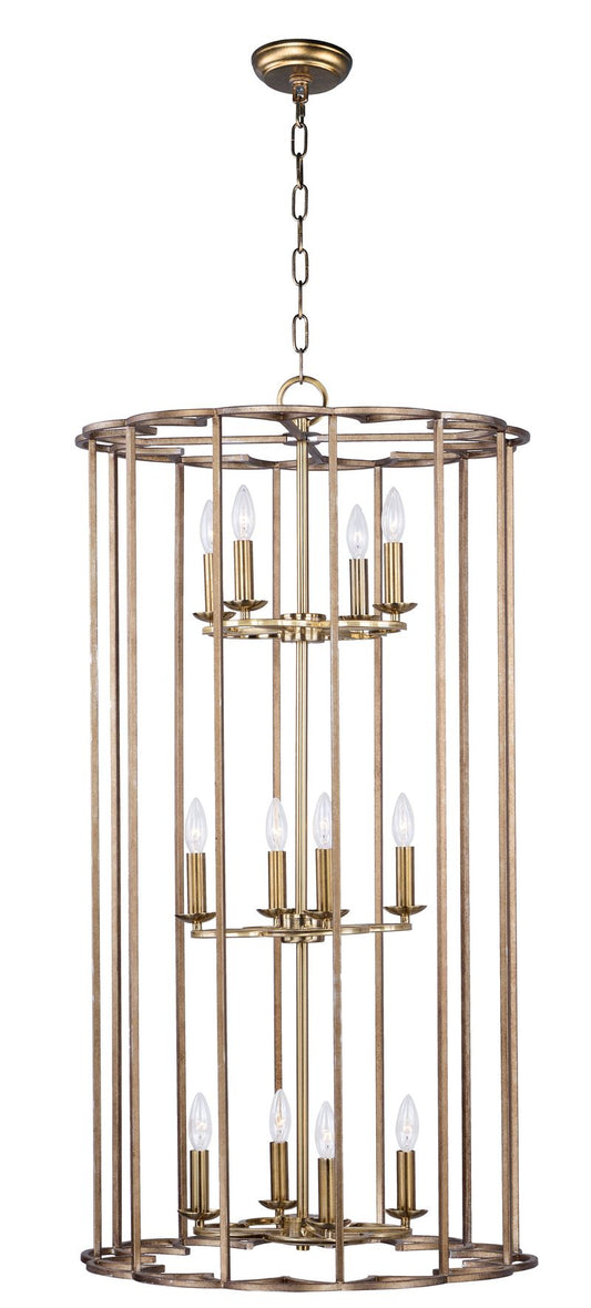 Helix 24" 12 Light Chandelier in Bronze Fusion