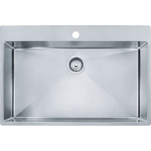 Vector 33.44' Stainless Steel Single Basin Drop-In Kitchen Sink - 18.13' Basin Length