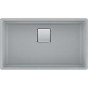 Peak 32' Granite Single Basin Undermount Kitchen Sink in Shadow Grey