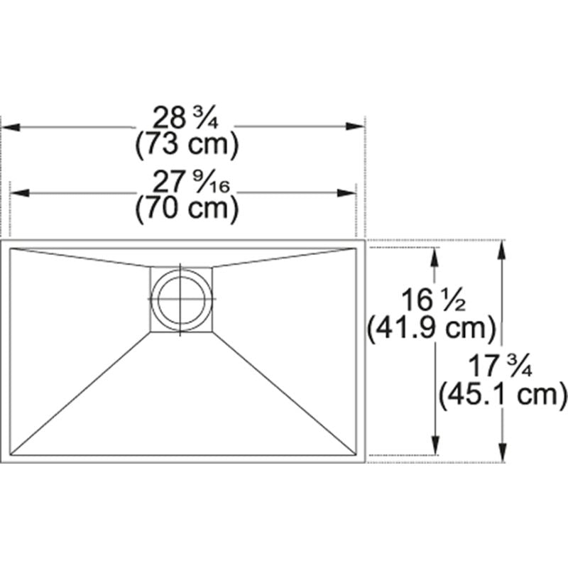 Peak 28.75' Stainless Steel Single Basin Undermount Kitchen Sink (Minimum Cabinet Length of 33')