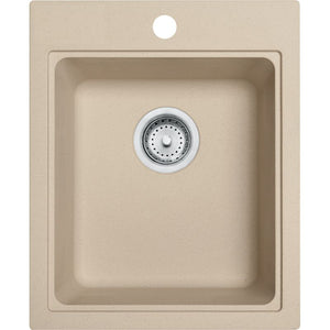Quantum 16.75' Granite Single Basin Drop-In Kitchen Sink in Champagne