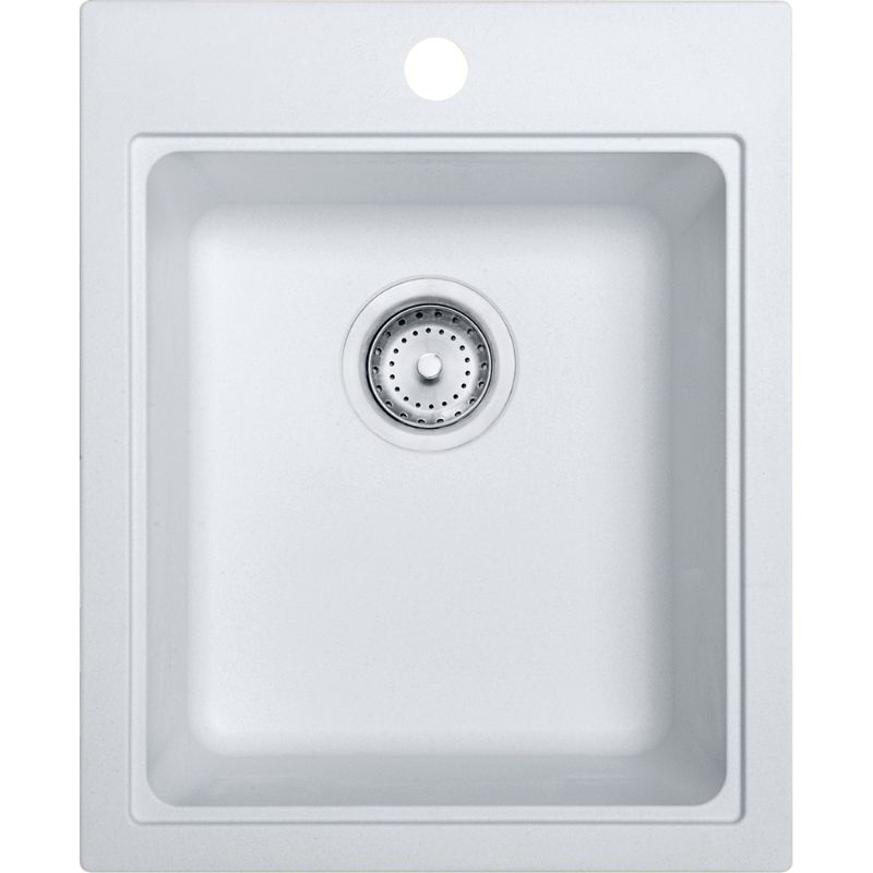 Quantum 16.75' Granite Single Basin Drop-In Kitchen Sink in Polar White