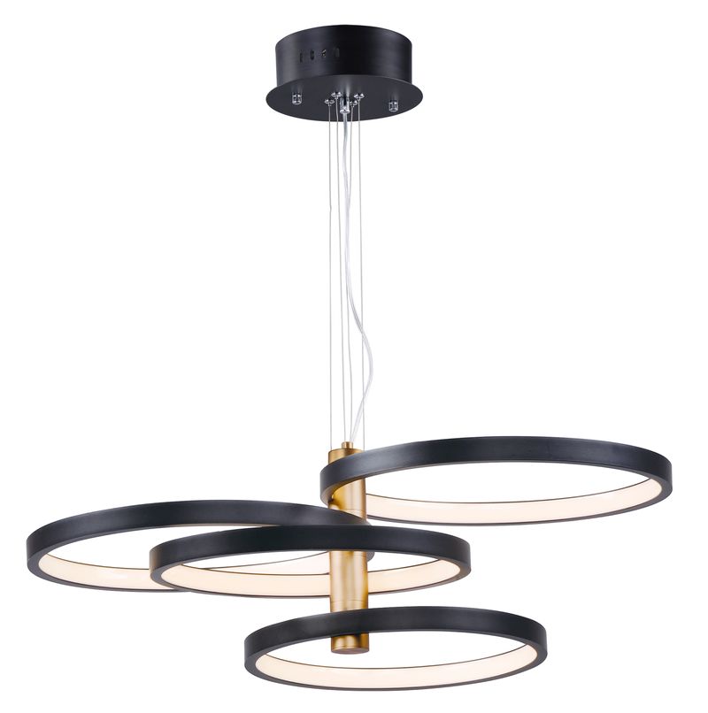 Hoopla 29.5' 4 Light Chandelier in Black and Gold