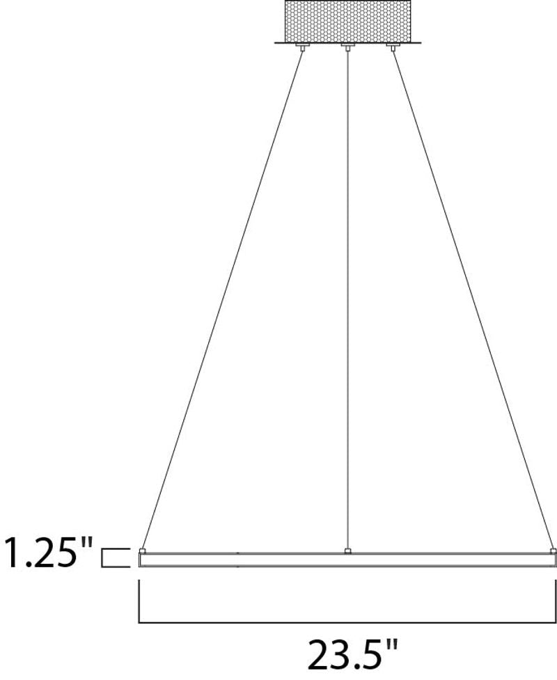 Hoops 23.5' Single 13.3 W Light Single Pendant in Polished Chrome