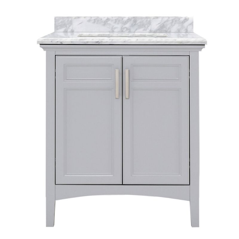 Ellis Dove Grey Freestanding Vanity with Integrated Sink and Countertop - Two Doors (24' x 34.13' x 22')