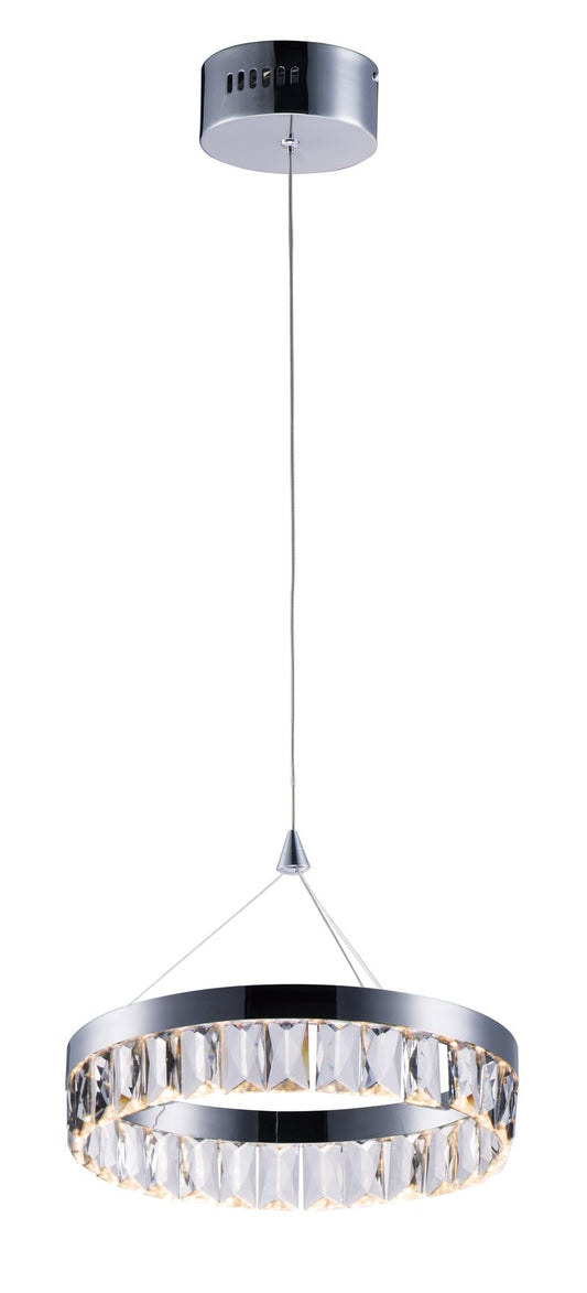 Icycle 12.5" Wide 1 Light Single Pendant using PCB Integrated LED Bulbs in Polished Chrome