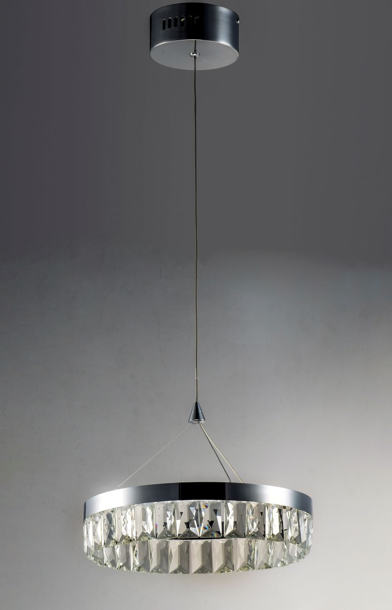 Icycle 12.5' Wide 1 Light Single Pendant using PCB Integrated LED Bulbs in Polished Chrome
