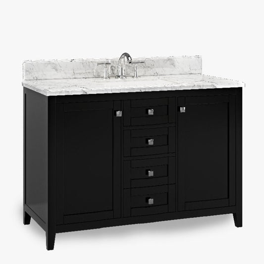 Beck Espresso Freestanding Vanity Cabinet with Single Basin Integrated Sink and Countertop - Two Doors Two Drawers (49" x 34.5" x 22")