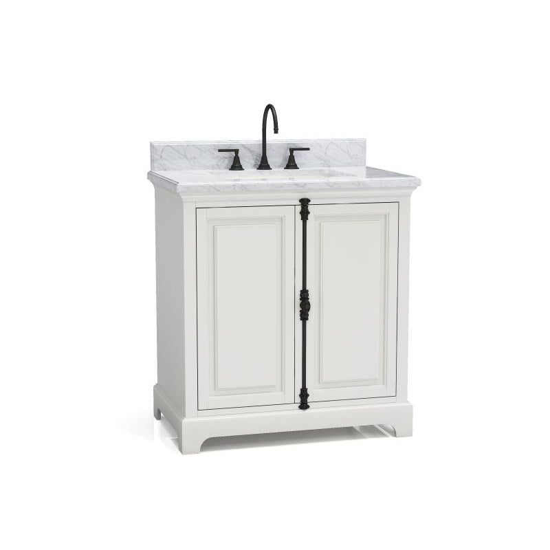 Hillsdale Dove White Freestanding Vanity Cabinet with Single Basin Integrated Sink and Countertop - Two Doors (31' x 34.5' x 22')
