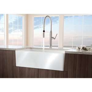 Cerana 30' Fireclay Single-Basin Farmhouse Kitchen Sink in White