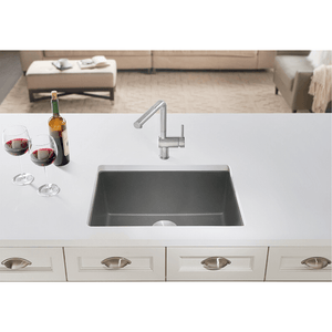 Precis 24' Granite Single Basin Kitchen Sink in Concrete Grey