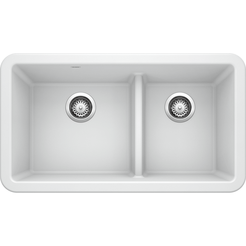 Ikon 33' Granite Double Basin Farmhouse Kitchen Sink in White