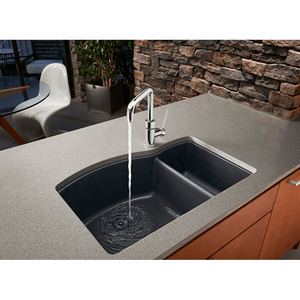 Diamond 33' Granite 70/30 Double-Basin Dual-Mount Kitchen Sink in Biscuit (33' x 22' x 9.5')