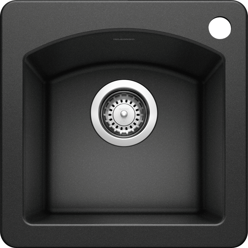 Diamond 15' Granite Single-Basin Dual-Mount Kitchen Sink in Anthracite (15' x 15' x 8')