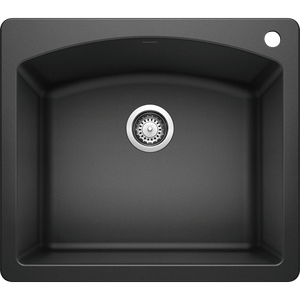 Diamond 25' Granite Single-Basin Dual-Mount Kitchen Sink in Anthracite (25' x 22' x 10')