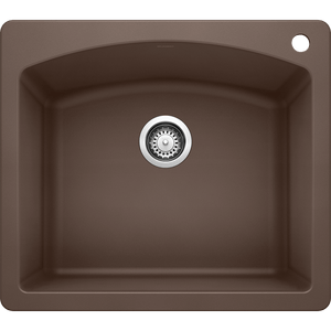 Diamond 25' Granite Single-Basin Dual-Mount Kitchen Sink in Cafe Brown (25' x 22' x 10')