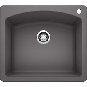Diamond 25' Granite Single-Basin Dual-Mount Kitchen Sink in Cinder (25' x 22' x 10')