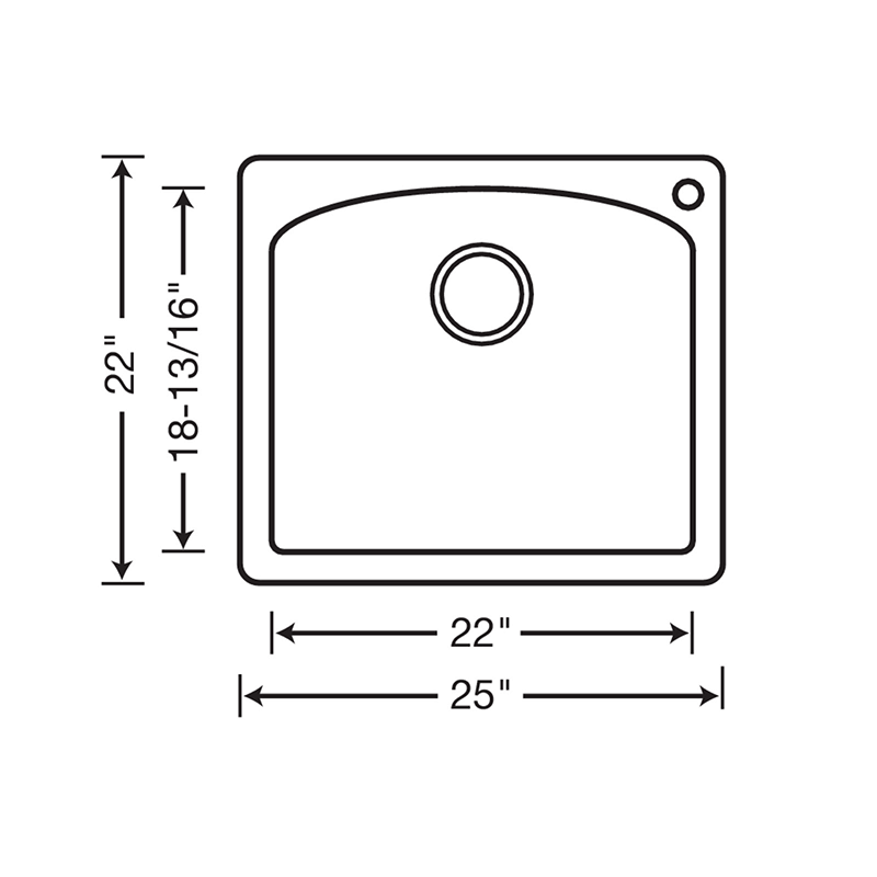 Diamond 25' Granite Single-Basin Dual-Mount Kitchen Sink in Cinder (25' x 22' x 10')