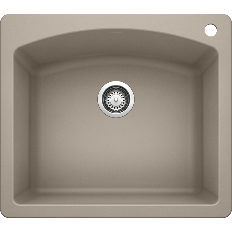 Diamond 25' Granite Single-Basin Dual-Mount Kitchen Sink in Truffle (25' x 22' x 10')