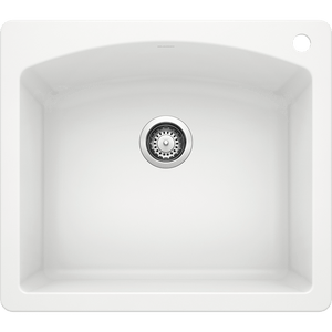 Diamond 25' Granite Single-Basin Dual-Mount Kitchen Sink in White (25' x 22' x 10')