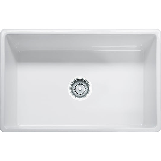 Farm House 30.13" Fireclay Single Basin Undermount Kitchen Sink in White