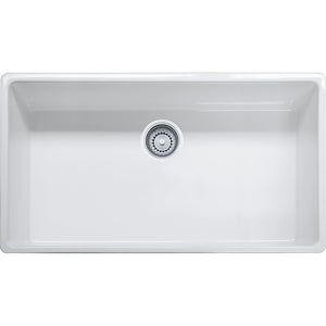 Farm House 36' Fireclay Single Basin Undermount Kitchen Sink in White