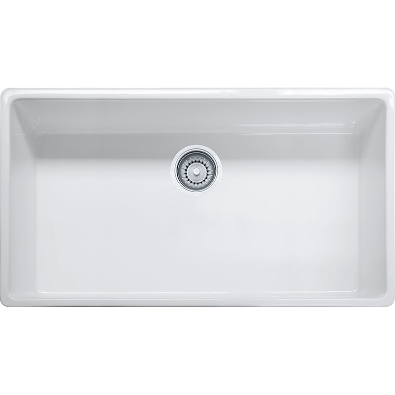 Farm House 36' Fireclay Single Basin Undermount Kitchen Sink in White