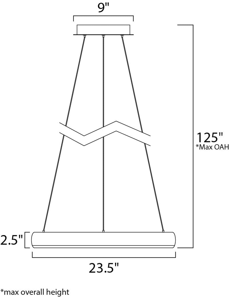Innertube 23.5' Single Light Pendant in Satin Nickel