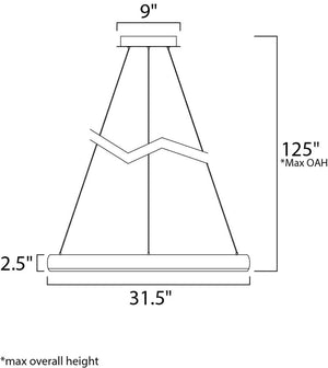 Innertube 31.5' Single Light Pendant in Satin Nickel