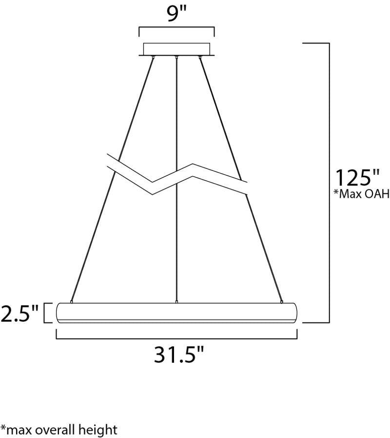 Innertube 31.5' Single Light Pendant in Satin Nickel