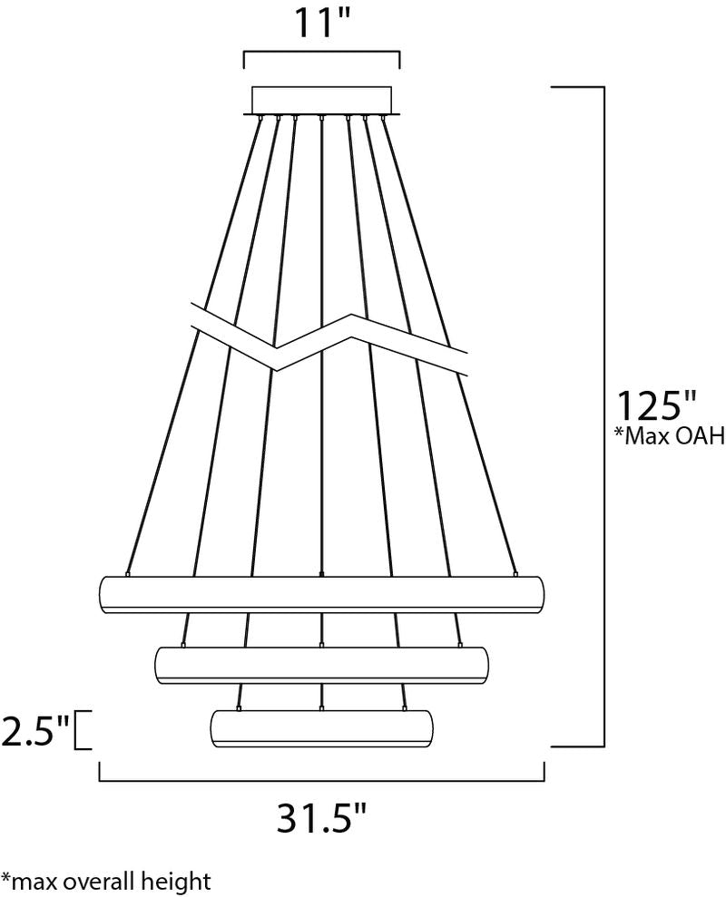 Innertube 31.5' 3 Light Multi-Light Pendant in Satin Nickel
