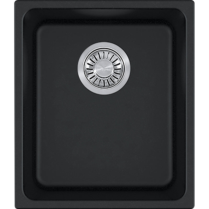 Kubus 15' Granite Single Basin Undermount Kitchen Sink in Onyx