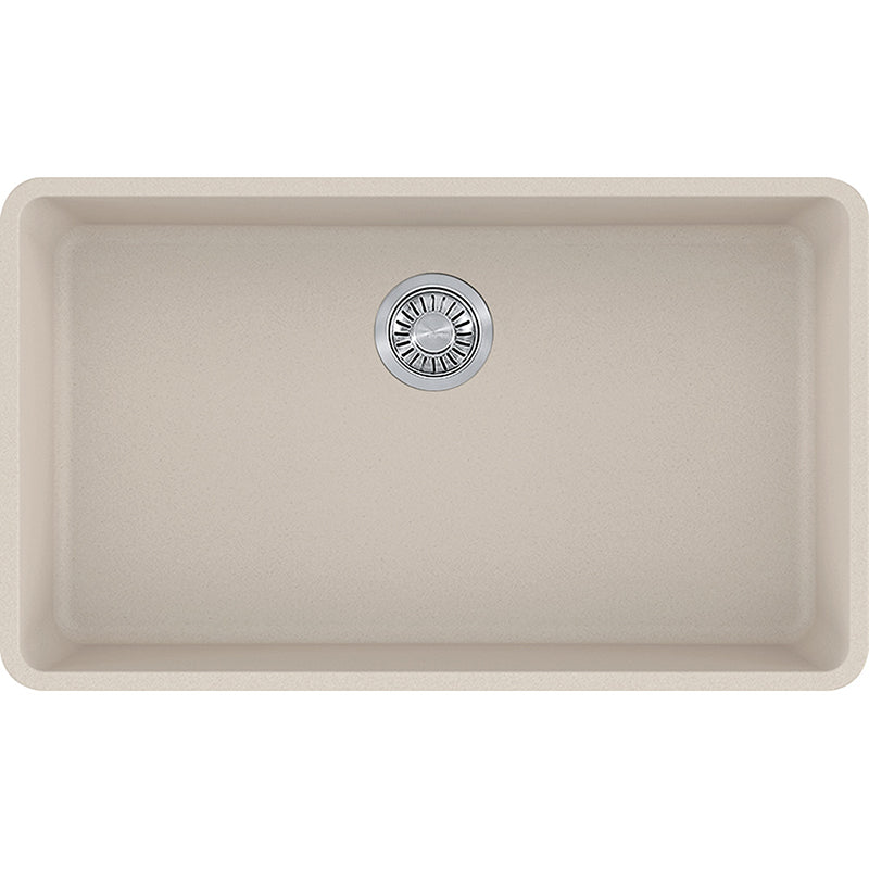 Kubus 32.38' Granite Single Basin Undermount Kitchen Sink in Champagne