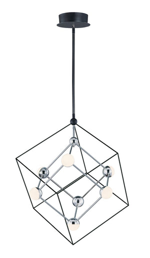 Ion 22.25' 7 Light Single Pendant in Black and Polished Chrome