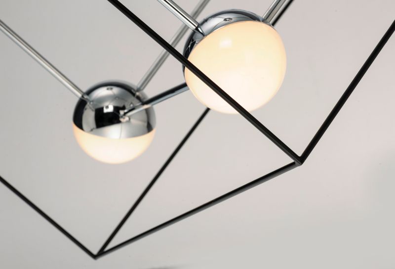 Ion 22.25' 7 Light Single Pendant in Black and Polished Chrome