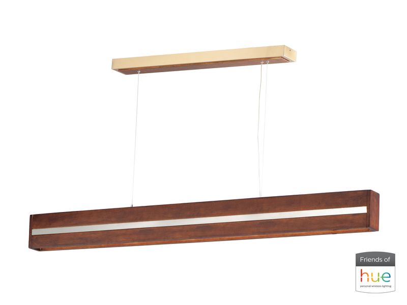 iWood 59.75' Single Light Friends of Hue Linear Pendant in Antique Pecan Brushed Champagne