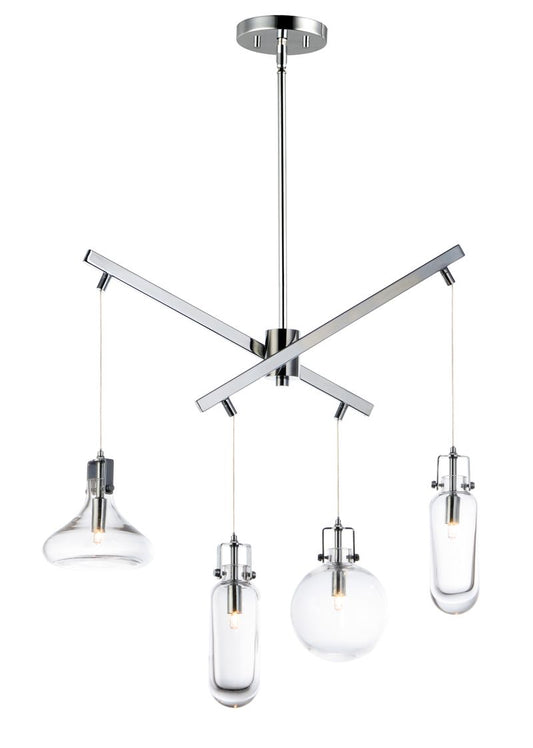 Kem 7.5" 4 Light Multi-Light Pendant in Polished Chrome