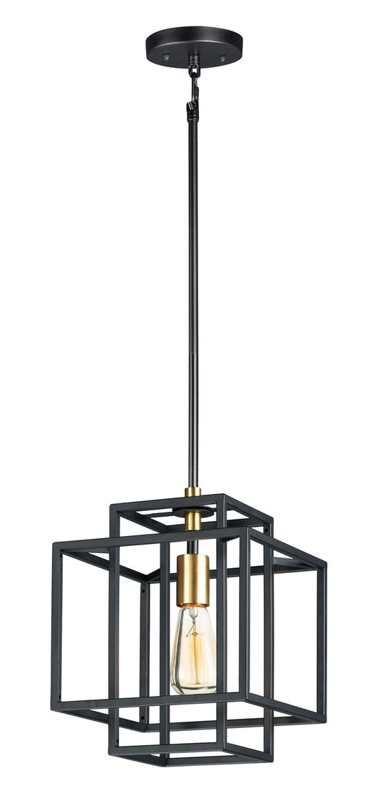 Liner Single Light Mini-Pendant in Black and Satin Brass