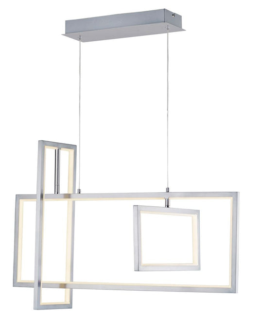 Link 15.5" 3 Light Linear Pendant in Satin Nickel