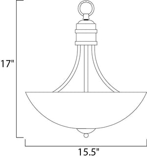Logan 15.5' 3 Light Inverted Bowl Pendant in Satin Nickel