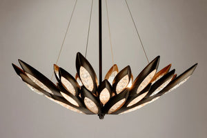 Lotus 30.5' 8 Light Single Pendant in Burnished Bronze