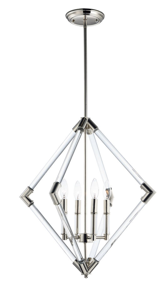 Lucent 24" 4 Light Entry Foyer Pendant in Polished Nickel