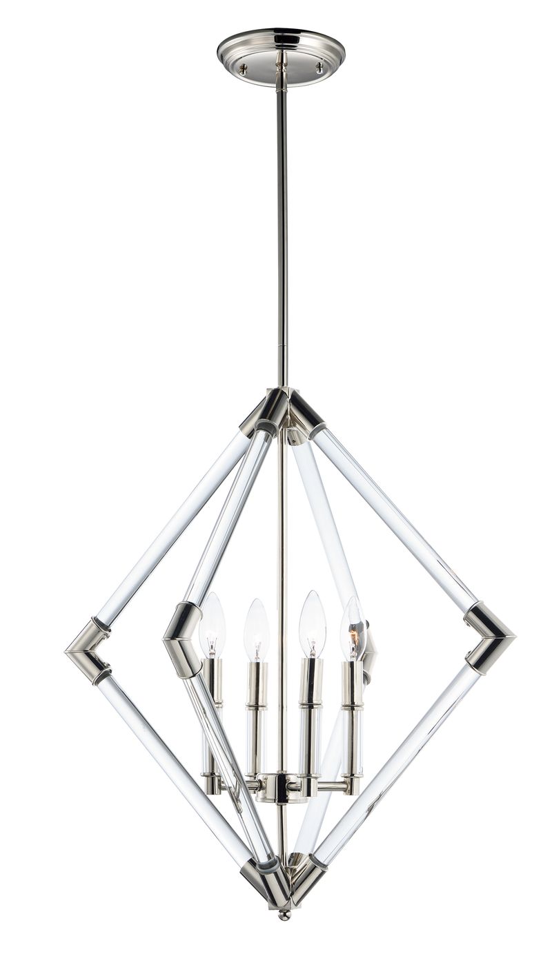 Lucent 24' 4 Light Entry Foyer Pendant in Polished Nickel
