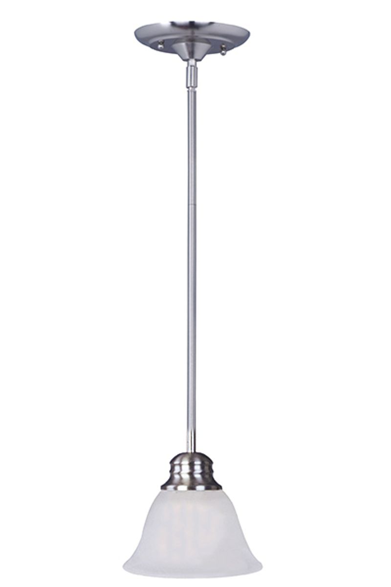 Malaga 6' Single Light Mini-Pendant in Satin Nickel with Frosted Glass Finish