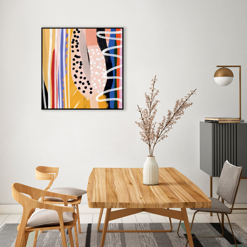 Colorful Shapes Graphic on Matte Canvas By Teague Studios - 39' x 39'