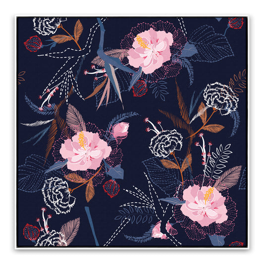 Tropical Florals Graphic on Matte Canvas By Teague Studios - 23" x 23"