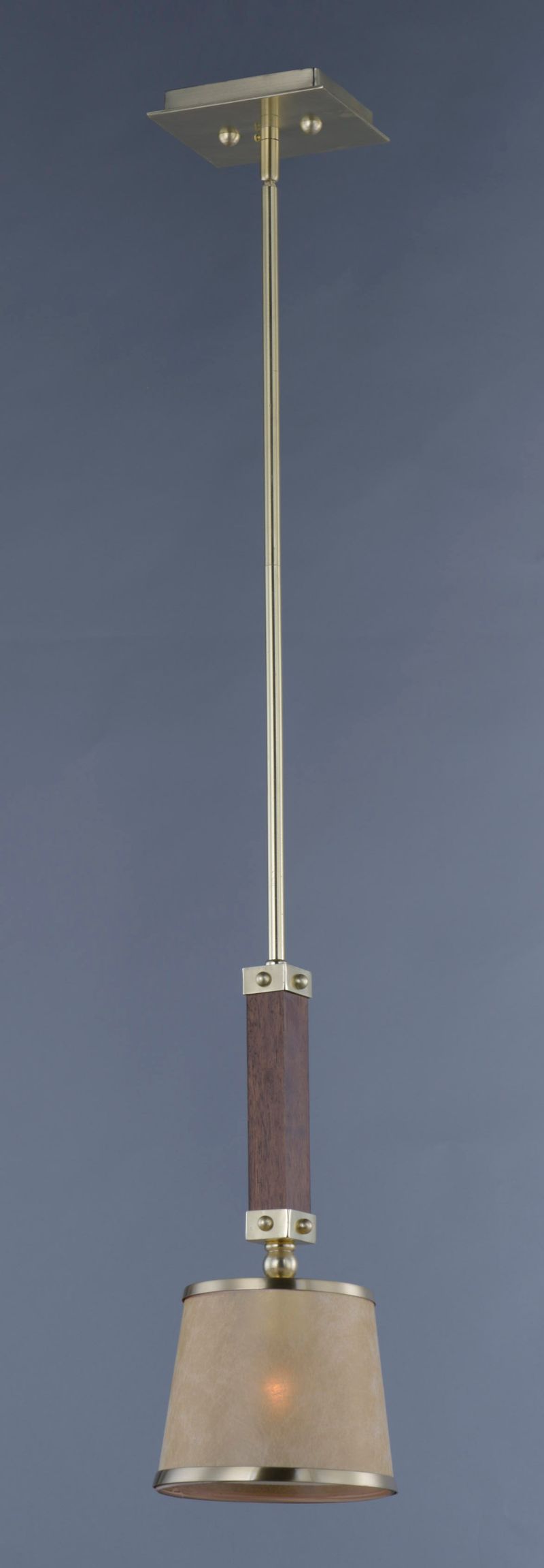 Maritime 7.5' Single Light Pendant in Antique Pecan and Satin Brass
