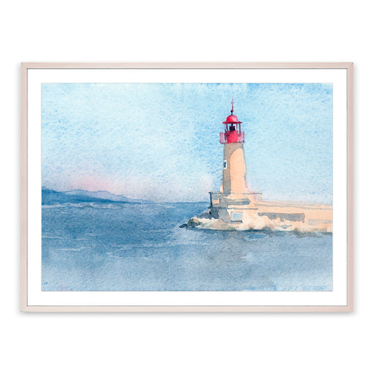 Lighthouse of Saint-Tropez Painting on Photo Paper By Teague Studios - 19" x 13"